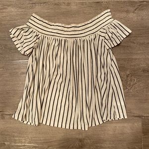 off the shoulder striped top